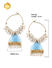 Fida Gold Wedding Ethnic Traditional Sky Blue Enamelled Pearl Hoop Earrings For Women
