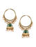 Fida Gold Wedding Ethnic Traditional Green Enamelled Pearl Jhumka/Jhumki Earrings For Women