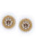 Red Kundan Beads Gold Plated Spherical Stud Earring