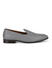 Grey Textured Leather Loafers