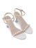 White Stud Embellished Strap Heels