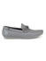 Grey Leather Bow Moccasins