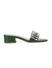 Green Croco Effect Embellished Heels