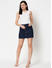 Spykar Blue Cotton Slim Fit Skirts  Skirts (Slim)