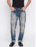 Mid Blue Ripped Skinny Fit Jeans
