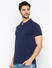 Ink Blue Solid Slim Fit Polo T-Shirt