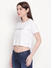 Ivory Printed Crop Fit T-shirt