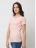 Spykar Cotton Pink T-Shirts