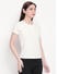White Solid Henley Neck Top