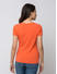 SPYKAR Orange Lycra jersey Regular Length T SHIRTS