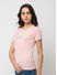 SPYKAR Pink Lycra jersey Regular Length T-SHIRTS
