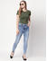 Mid Blue Solid Skinny Fit Jeans