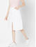 Spykar White Solid Relaxed Mid-Rise Skirts (Skirt)