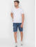 Spykar Mid Blue Solid Relaxed Low-Rise Shorts (Denim Shorts)