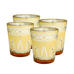 Set of 4 Sparkle Gold and Silver Glass Tumbler