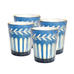 Set of 4 Sparkle Blue and Gold Glass Tumbler