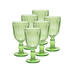 Set of 6 Green Herringbone Wine Glass