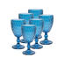 Set of 6 Blue Diamond Wine Glass