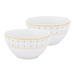 Set of 2 Golden Design Checkered White Fruit Bowl
