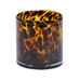 Amber Leopard Print Glass Candle Holder
