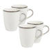 Set of 4 Silver line Coffee Mug