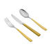 Set of 3: Golden Knit Table Spoon Fork and Knife