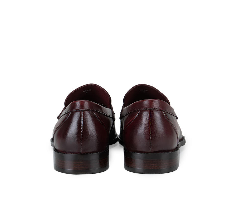 Burgundy Leather Panel Loafers