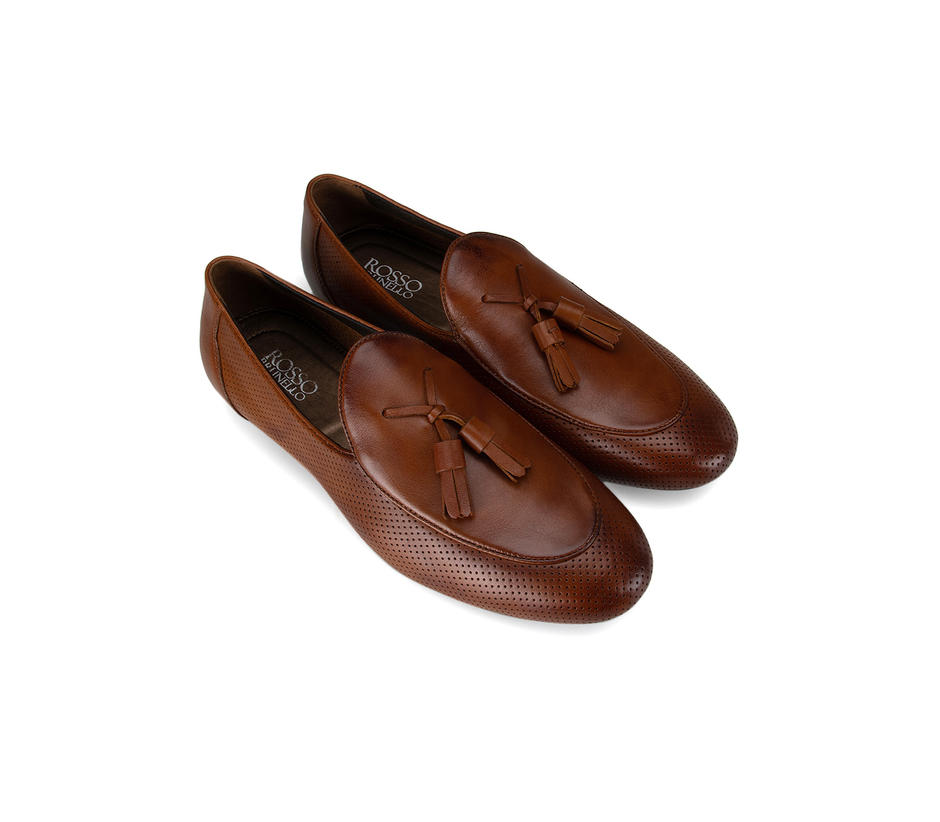 Tan Moccasins with Tassels