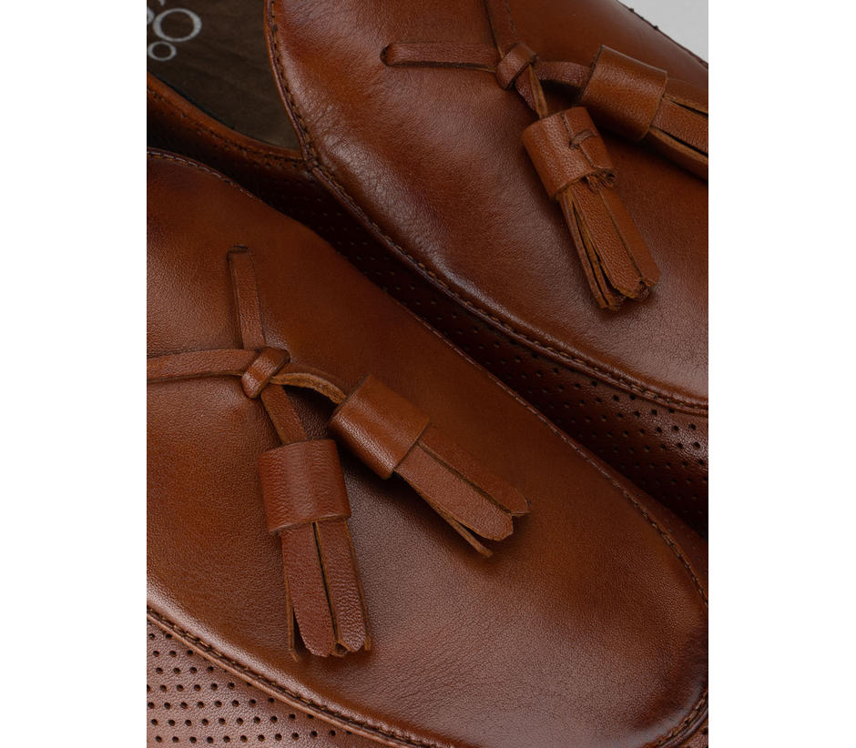 Tan Moccasins with Tassels