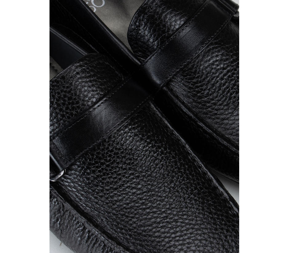 Black Leather Panel Lofaers