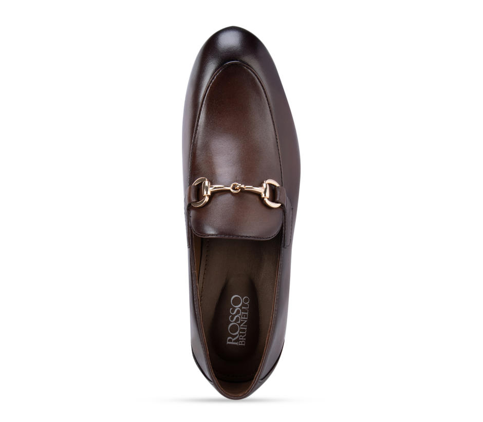 Brown Plain Loafers With Embellishment