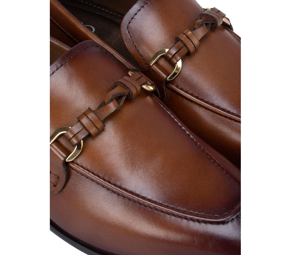 Tan Loafers With Knot Detail