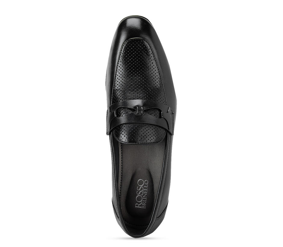 Black Perforated Loafers