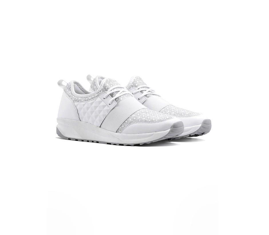 White Synthetic Lace-Up Shoes Women 