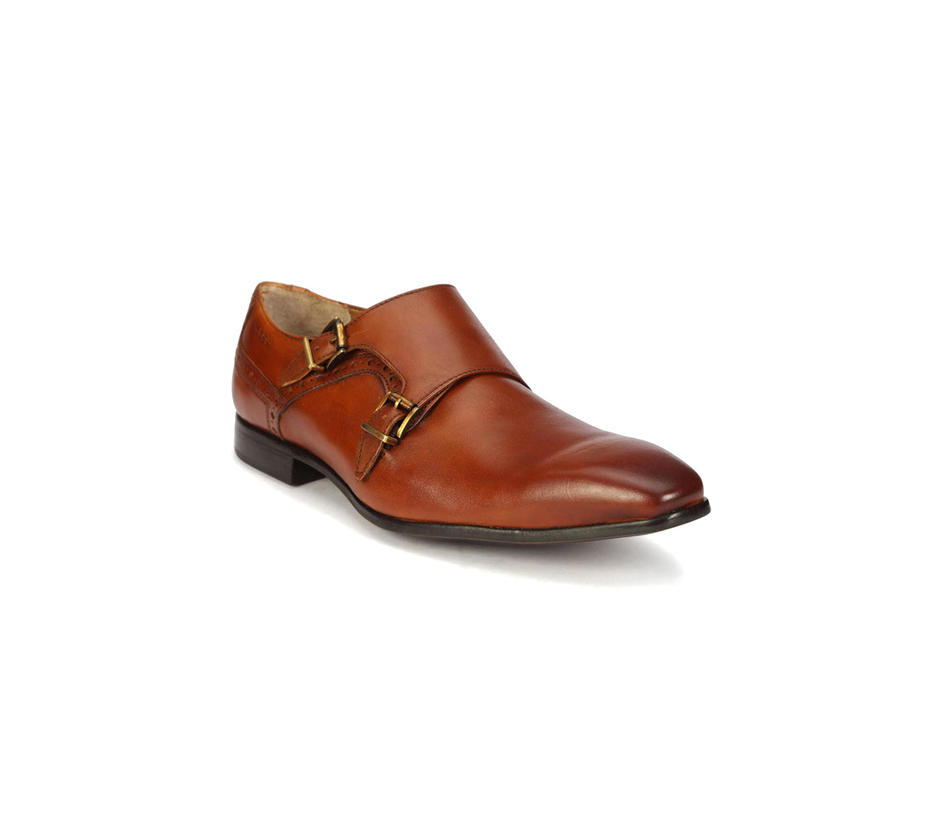 Occasion Double Monk Tan Formal Shoes 