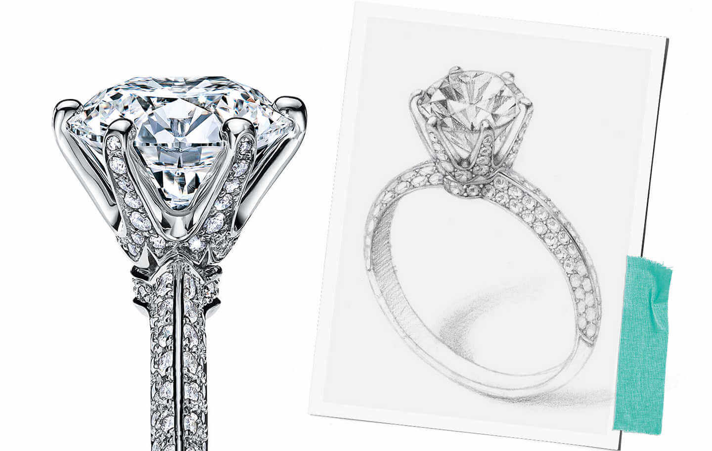 14K Tiffany-Style Cathedral 2.3MM Solitaire Engagement Ring