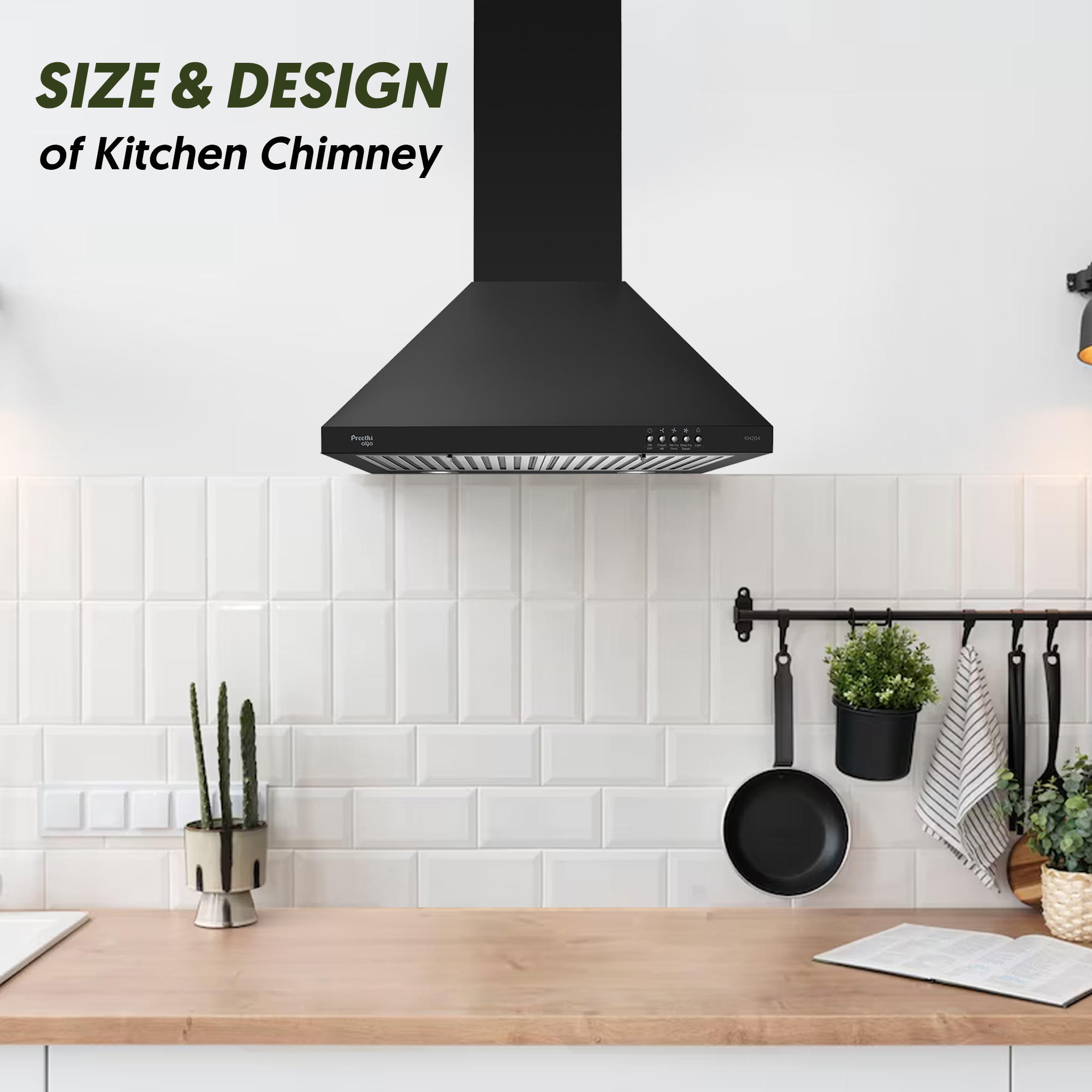 Size & Design of Kitchen Chimney